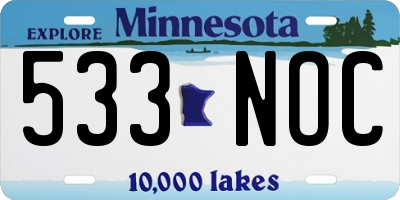 MN license plate 533NOC