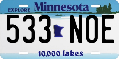MN license plate 533NOE