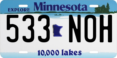MN license plate 533NOH