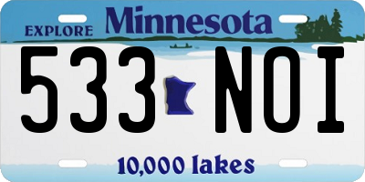 MN license plate 533NOI