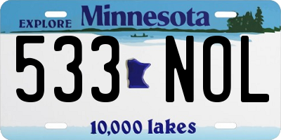 MN license plate 533NOL