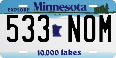 MN license plate 533NOM