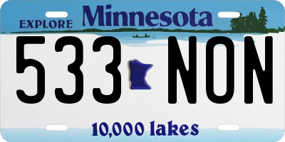 MN license plate 533NON