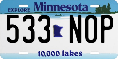 MN license plate 533NOP