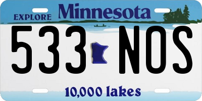 MN license plate 533NOS