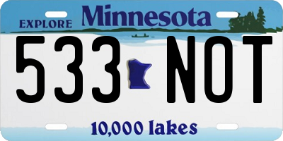 MN license plate 533NOT