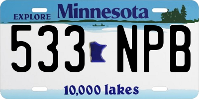 MN license plate 533NPB