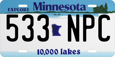 MN license plate 533NPC