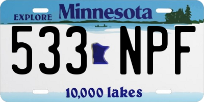 MN license plate 533NPF