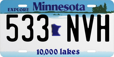 MN license plate 533NVH