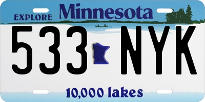 MN license plate 533NYK