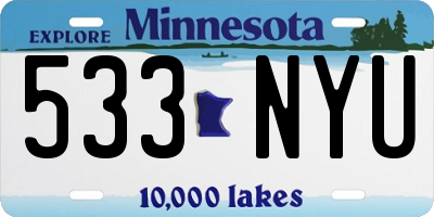 MN license plate 533NYU