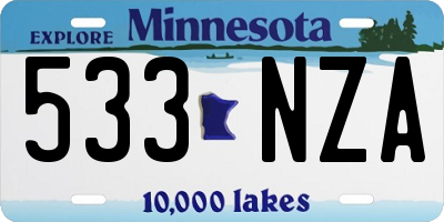 MN license plate 533NZA