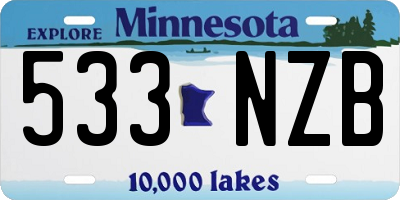 MN license plate 533NZB
