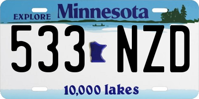 MN license plate 533NZD