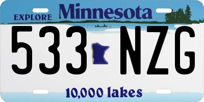 MN license plate 533NZG
