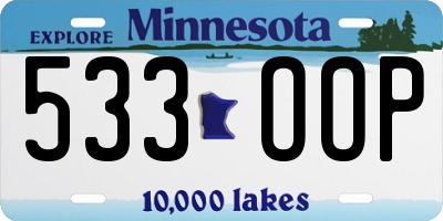 MN license plate 533OOP