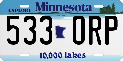 MN license plate 533ORP