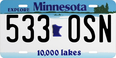 MN license plate 533OSN
