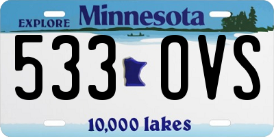 MN license plate 533OVS