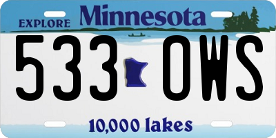 MN license plate 533OWS