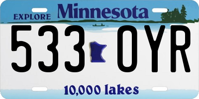 MN license plate 533OYR