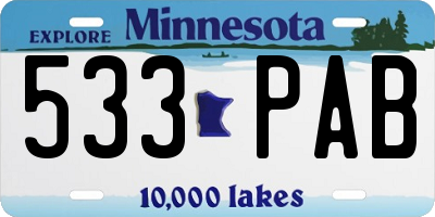 MN license plate 533PAB