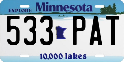 MN license plate 533PAT