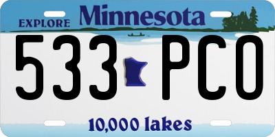MN license plate 533PCO