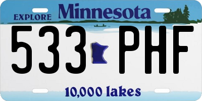 MN license plate 533PHF