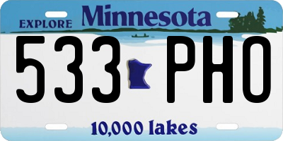 MN license plate 533PHO