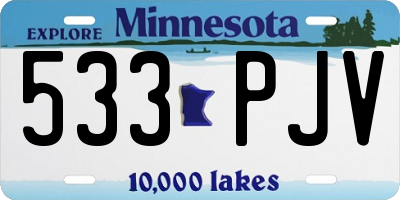 MN license plate 533PJV