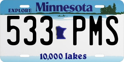 MN license plate 533PMS