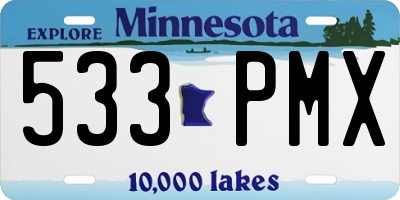 MN license plate 533PMX