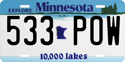 MN license plate 533POW