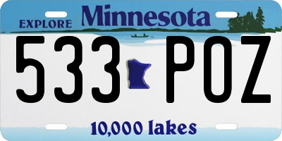 MN license plate 533POZ