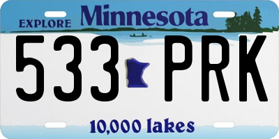 MN license plate 533PRK