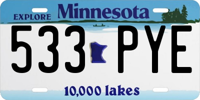 MN license plate 533PYE