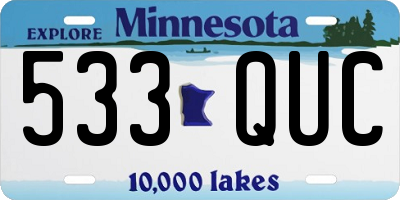 MN license plate 533QUC