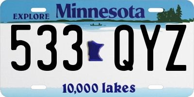 MN license plate 533QYZ