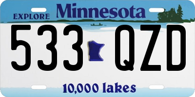 MN license plate 533QZD