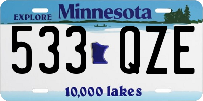 MN license plate 533QZE