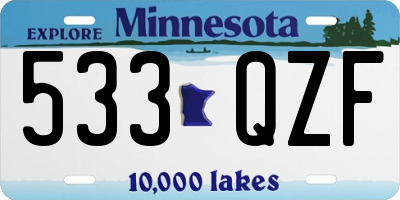 MN license plate 533QZF