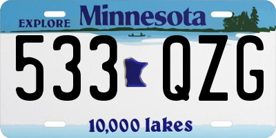 MN license plate 533QZG