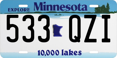 MN license plate 533QZI