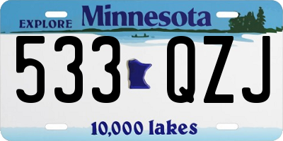 MN license plate 533QZJ