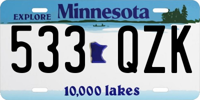 MN license plate 533QZK
