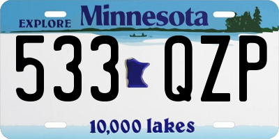 MN license plate 533QZP