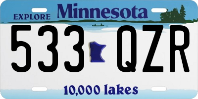 MN license plate 533QZR