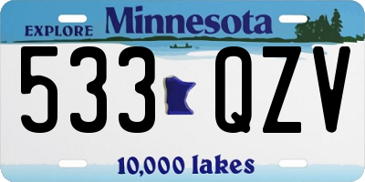 MN license plate 533QZV